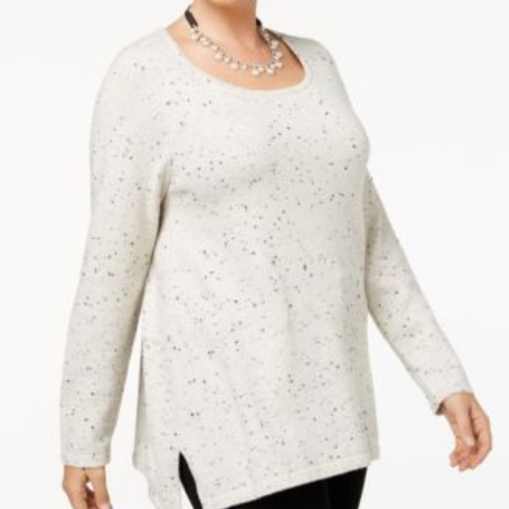 Charter Club Metallic Sweater Tun Wheat Lurex